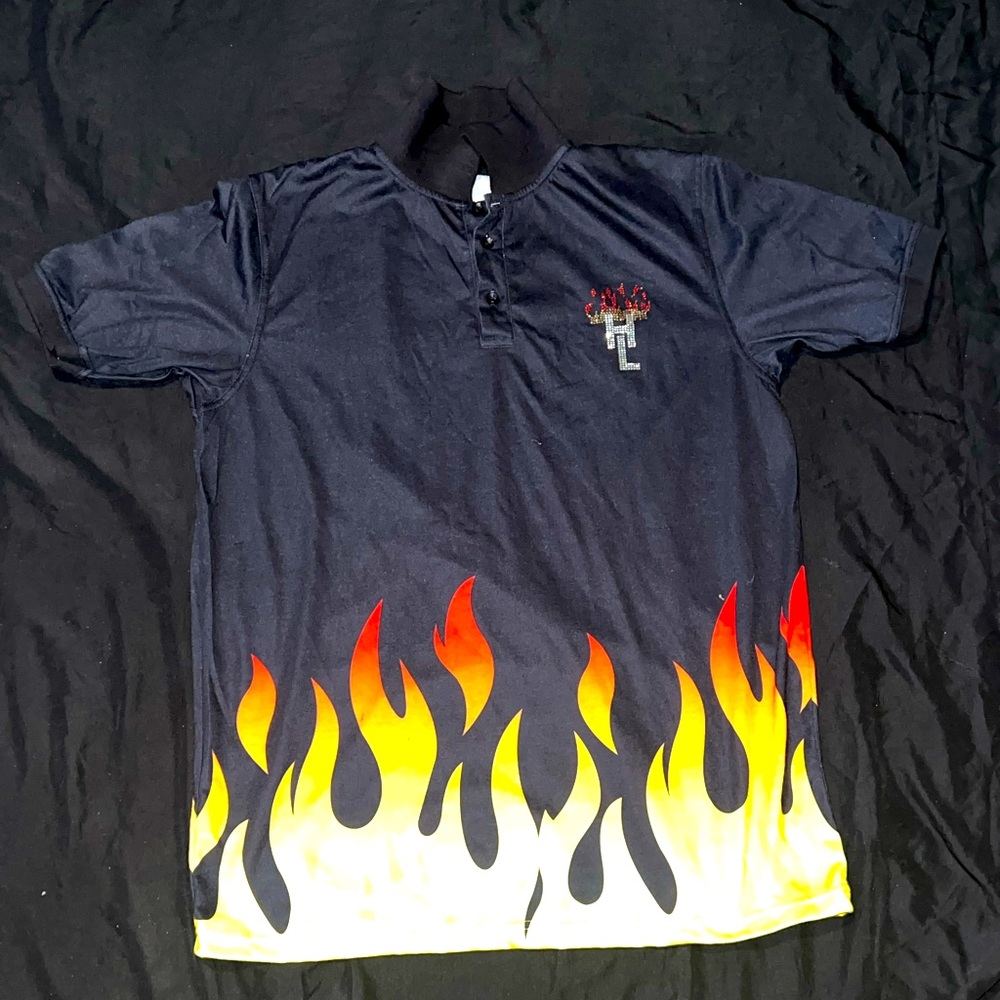 HL Black Red Yellow Higher Learning Polo Collar Shirt